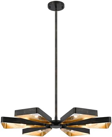 Crystorama Luna 6 Light English Bronze + Antique Gold Chandelier