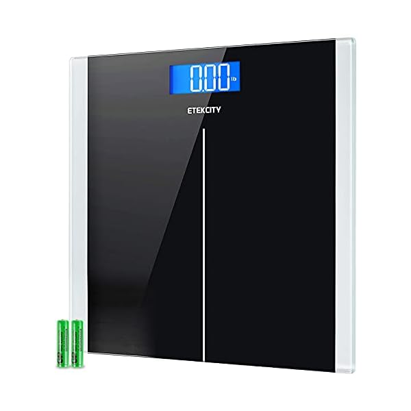 Etekcity Bathroom Scale for Body Weight, Highly Accurate Digital Weighing Machine for People, Large Size and Backlit LCD Display, 6mm Tempered Glass, 400 Pounds