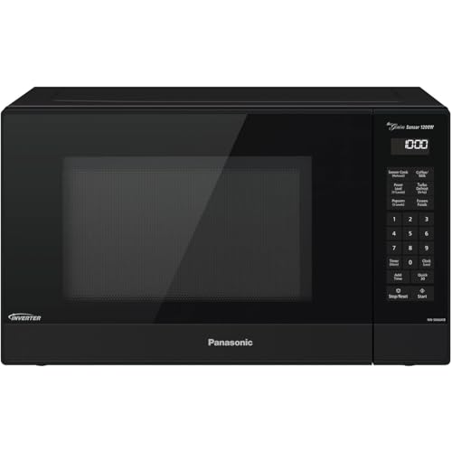 Panasonic 1.2 cu. ft. Genius Sensor Countertop Microwave Oven with Inverter Technology in Black NN-SN66KB