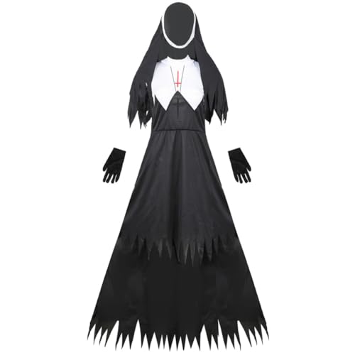 Costume d'Halloween de religieuse zombie adulte pour fête costumée