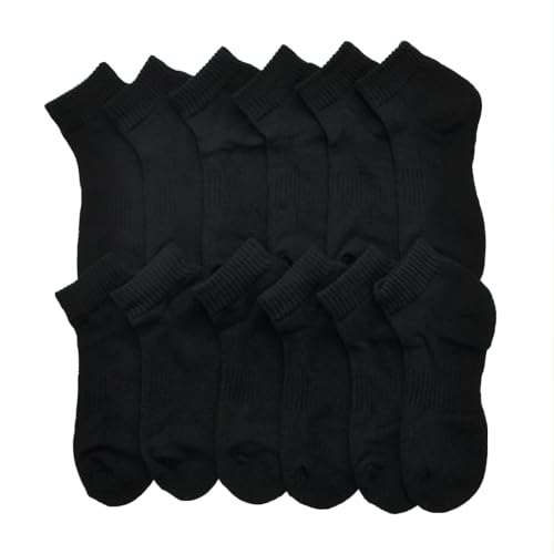 Swan Unisex Cotton Ankle Socks with Arch Support and Cushioned Soles (12-Pack)2