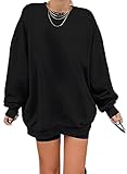 Dokotoo Womens Ladies Plus Size Vintage Basic Oversized Crewneck Long Tunic Sweatshirts for Women...