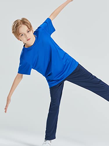 Danichins Boys Athletic Short-Sleeve Shirt Active Mesh Tee Loose Sports T-Shirt, Pack Of 2 (Blue, Grey, 12) #TOP5