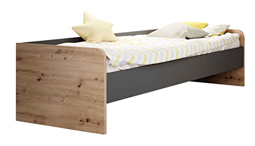 AVANTI TRENDSTORE-Kaeli-Set di mobili camera da letto dei ragazzi/ospiti legno laminato, con armadio, scrivania, libreria e scaffale a muro. Posizionati liberamente. (Letto singolo 90x200 cm)
