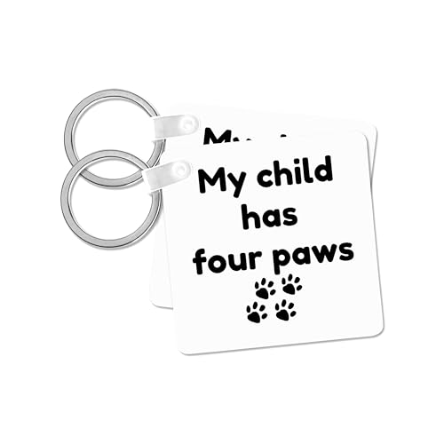 3dRose, My child has four paws, set of 2 Key Chains