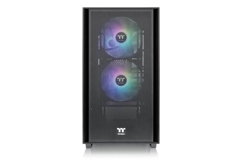 Image of Thermaltake Versa H16 TG ARGB Black Micro ATX Tower Case; Tempered Glass Side Panel; 3 Pre-Installed ARGB Fans; CA-1Y8-00S1WN-02; 3 Year Warranty