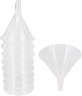ZMYBCPACK 8 Pack Clear Plastic Funnels with 4.7" Long Spout - Multipurpose for Water Bottles, Kitchen, Travel & Outdoor Use