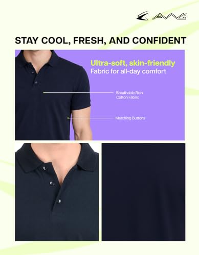 Image of AWG ALL WEATHER GEAR Cotton Rich Solid Polo Tshirt