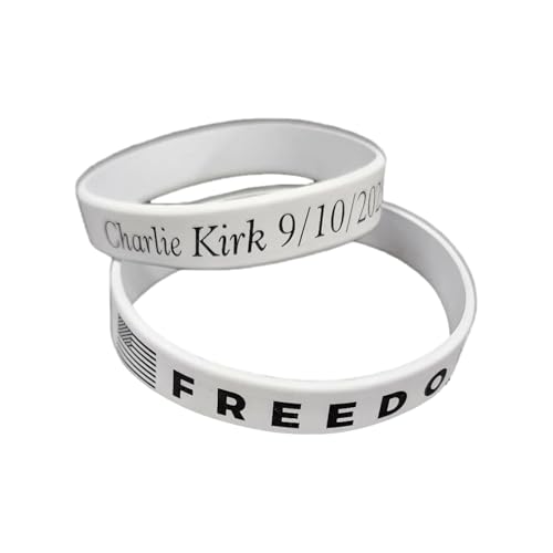 10 Pack Charlie Kirk Freedom Memorial Rubber Silicone Band Wristband Bracelets for Men Women, Charlie Kirk Merch Merchandise, Turning Point USA American True Hero I Am We Are All Charlie Kirk Now In Memory Of Charlie