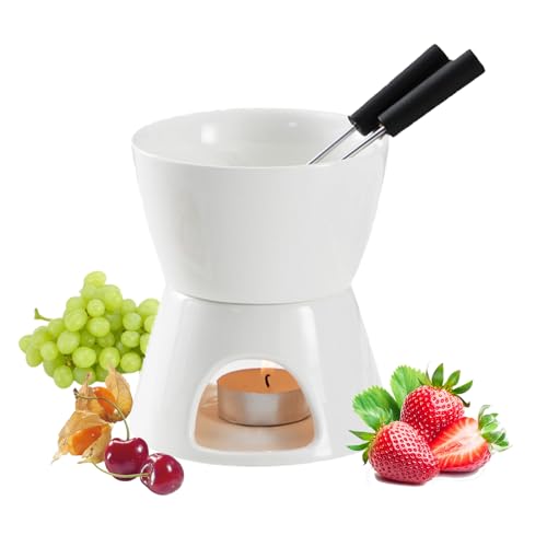 Ensemble De Fondue Au Chocolat Au Fromage En Céramique,Mini Fondue Chocolat, Ensemble De Fondue Non Électrique Chauffant, Avec Deux Fourchettes à Fondue Et...