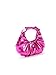 Verdusa Women's Metallic Ruched Bags PU Leather Evening Clutch Handbags Hot Pink One-Size