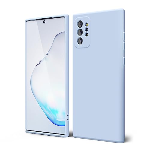 oakxco for Samsung Galaxy Note 10 Plus Phone Case Liquid Silicone, Cute Thin Slim Soft Rubber TPU Plain Smooth Gel Cover for Women Girl, Matte Solid Protective & Shockproof, Aqua Sky Baby Light Blue by oakxco - Used condition - US$5.60
