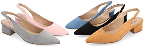 Journee Collection Womens Sylvia Wide Width Sling Back Covered Block Heel Pumps Black 7.5 Wide Womens US | Image 4