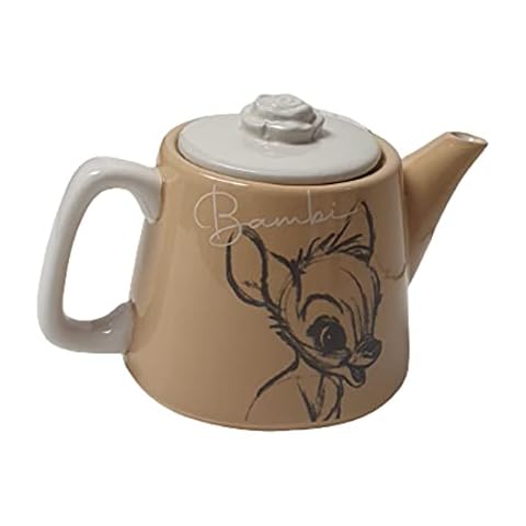 Licensed Primark Disney Bambi & Thumper Teapot Ideal Novelty Gift (1x Teapot), Brown Cover
