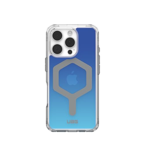 Image of URBAN ARMOR GEAR UAG [Limited Edition] Designed for iPhone 16 Pro Case 6.3 inch Plyo - Compatible with MagSafe Charging Rugged Anti-Yellowing Transparent Military Grade Protective Cover, Blue Ombre
