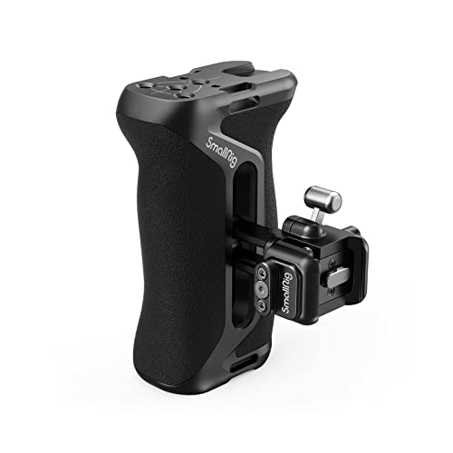 Image of SmallRig Snap-On NATO Side Handle, Quick Lock Design, Up /Down Adjustable, Built-in Cold Shoe Mount, 1 /4''-20 Thread Hole, Wrist Strap Hole - 4017