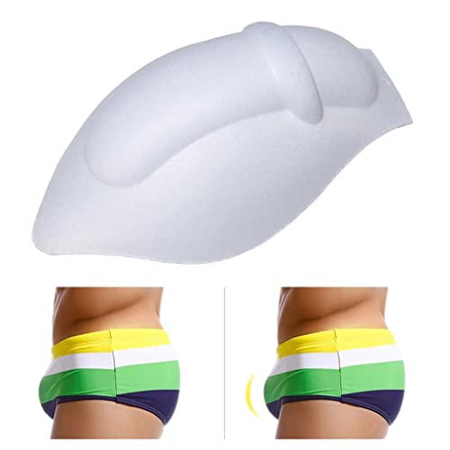 Men' Pad Enlarge Enhancing Stereo Cup for Swimwear Trunks G Thong, White4