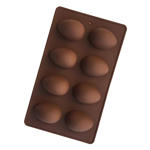 Amosfun Easter Egg Silicone Molds 8-Cavity Easter Egg Shaped Candy Chocolate Mold Silicone Home Diy Baking Tool For Peanut Butter Chocolate Candy Muffin Cake Cupcake Jello Soap 1Pc #TOP7