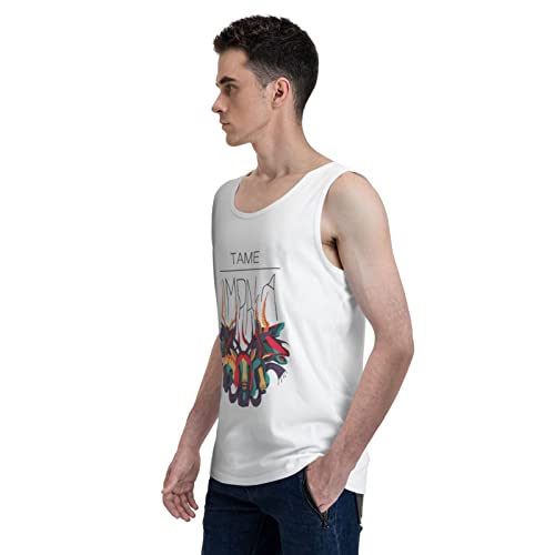 Tame Music Impala Singer Band Mens Tank Top Gym Shirts Undershirt Workout Gym Shirts Muscle Tee White Large #TOP5