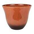 Classic Home and Garden Honeysuckle Resin Planters - Lightweight Indoor & Outdoor Plant Pots - UV-Resistant Plastic Flower Pots - Pot Planters for Flowers & Herbs (13" Orange Ember)