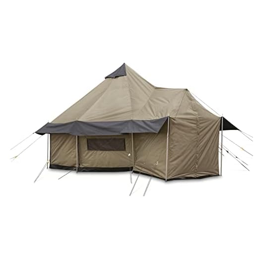 Guide Gear Base Camp Tent, Outdoor, Hiking, Hunting, Four Season Camping with Stove Jack