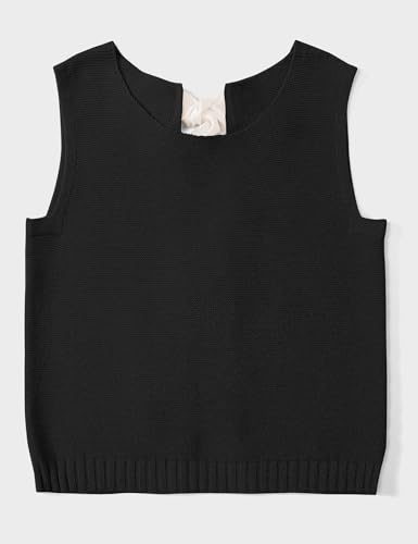 UEU Womens Sweater Vest Bow Tie Back Knitted Tank Tops Casual Crop Vest Tops 2025 Y2K Fashion Clothes2
