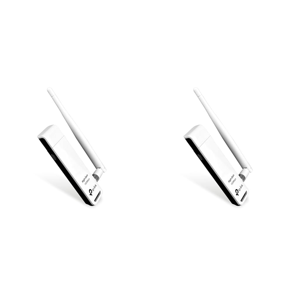 TP-Link TP-Link TL-WN722N Alto Guadagno Adattatore USB Scheda di Rete, Wireless 150Mbps, 2.4GHz, 1 Antenna Staccabile, USB 2.0, Pulsante WPS (Confezione da 2)