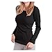MT Damen Ski- & Thermohemd - Winter Unterwäsche Langarm weiche Innenseite - Schwarz XL Ski günstig Kaufen-MT Damen Ski- & Thermohemd - Winter Unterwäsche Langarm weiche Innenseite - Schwarz XL