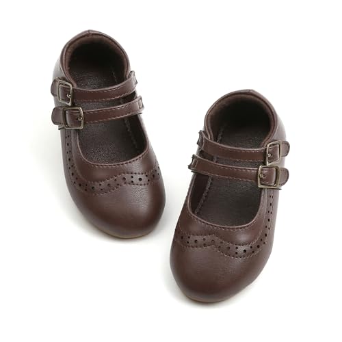 THEE BRON Toddler Mary Janes | Arch Support Leather Dress Shoes | Birthday Party Flats(AF...