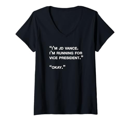 Damen JD Vance ist ein Roboter Lustiger Donut Shop Seltsame Republikaner T-Shirt mit V-Ausschnitt