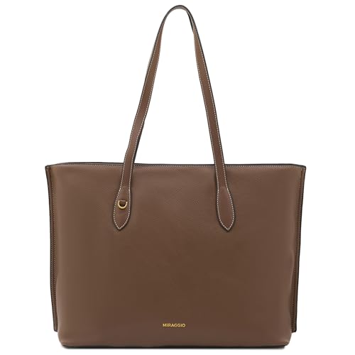 Image of Miraggio Sandra 13 Inch Laptop Tote Bag For Women Office Use | Office Tote Bag With Zipper Closure | Stylish Totes