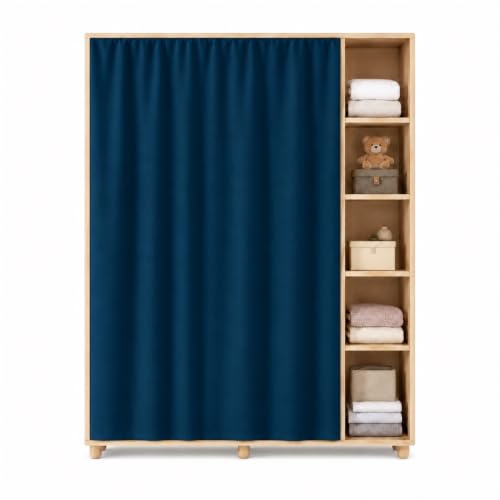 Cortina cocina franela de tacto suave en navy blue para vestidores elegantes y discretos 2