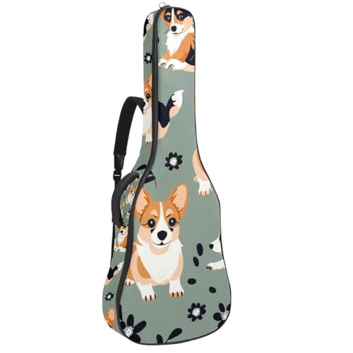 Évitez les chocs sur votre guitare acoustique 104 cm - Sac étanche rembourré motif Corgi