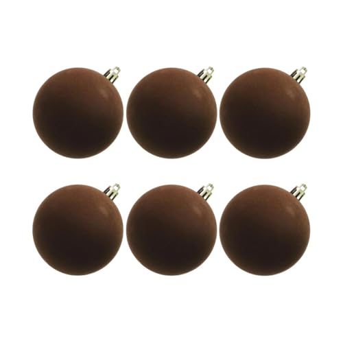 6Pcs 2.36 Inch Mini Shatterproof Hanging Christmas Ornaments for Tree Decor (Coffee) - image 1
