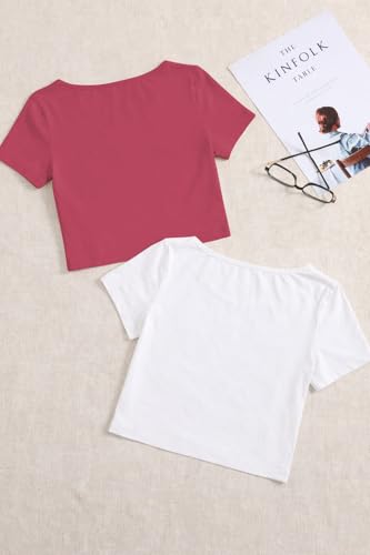 Image of KERI PERRY Tops for Women Crop Top for Women's Tank Activewear Tee Sports Work Out Wear Casual Round Neck Cotton Camisole Pack of 2