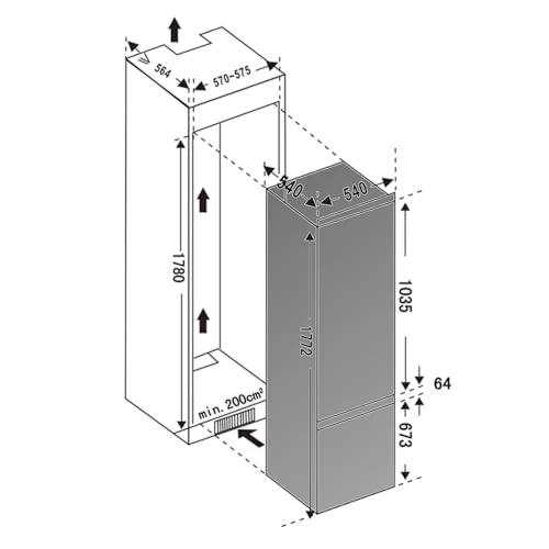Frigorífico Combi Integrable de 177cm Cecotec Bolero para cocinas modernas 3