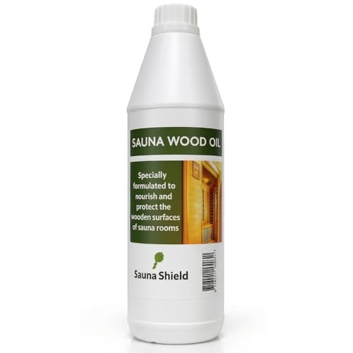 Sauna Shield Sauna Wood Oil - 1 Liter (33.8 fl oz) - 100% Pharma-Grade Paraffin Oil | Protects & Nourishes Sauna Wood | Solvent-Free Unscented Covers 150+ Sq Ft | for Traditional & Infrared Saunas