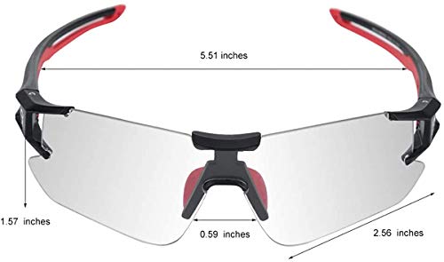 ROCKBROS Lunettes de Soleil Photochromiques Hommes Vélo, Cyclisme Lunettes Demi-Monture Polarisées Sport VTT Pêche Running - Image 5