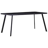 L'assemblage est requis SKM Table de Salle à Manger Noir 180x90x75 cm Verre trempé-875