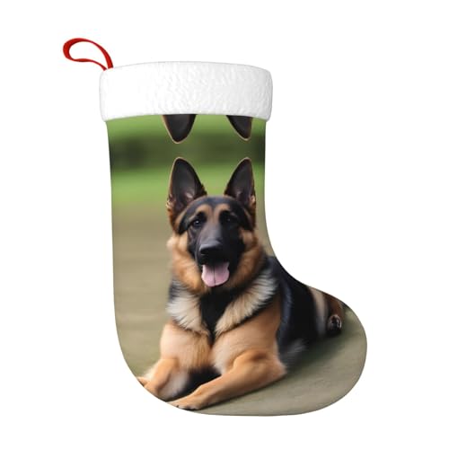 WHJDPP German Shepherd Dog Pattern Christmas Stocking for Halloween and Christmas Decorate the office, Christmas tree