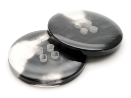 CRAFTMEMORE Shell Resin Buttons 4 Holes Shell-Like Button for Garment Sewing Men's Suit DIY Crafts TG49 (21mm,12pcs,Black) by CRAFTMEMORE - Used condition - US$9.97