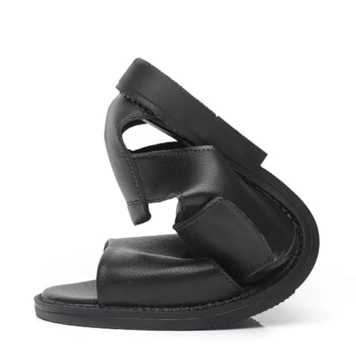 VOODUE Men Sandals Summer Men Shoes Open-Toed Trendy Platform Sandals Leather Casual Slippers Outdoor Beach Shoes (Color : Black, Size : 42 EU)3