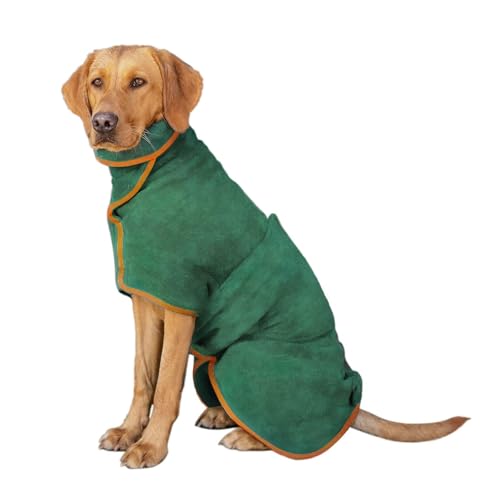 Adiwo Hundebademantel, Mikrofaser Hunde Bademantel Badetuch, Schnell Trocknender Hundebademantel, Bademantel Hund Extra SaugfäHig und Schnell Trocknendes mit Verstellbarem Klettverschluss, M