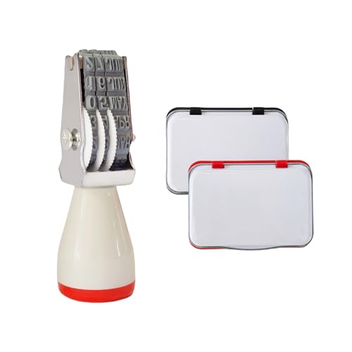 Aunewrick Egg Date Stamp Kit with Ink Pads, 3.1 in Rubber Stamper for Farm Fresh Eggs, 2 Ink Pads for Poultry Eggs