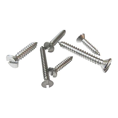 Self-Tapping Screws Slot-Countersunk (csk) 316 (A4) Stainless, For Use On Boats & Marine Applications (25, 4.8x25mm) โ image 1