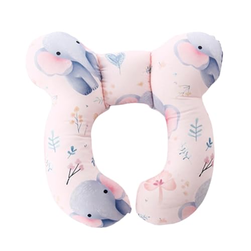 Nursing Positioner, U-Shaped Kids Cushion, Breast Feeding Pillow, Portable Cartoon Pattern Design Sturdy Material Enhances Comfort for Outings, 11.02x10.24x0.79 Inches