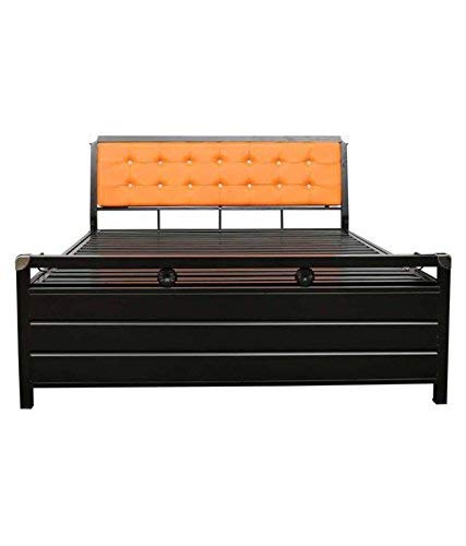 Home Decor Furniture Single Size Metal Bed Hydraulic Storage (Texture Finish, Black)