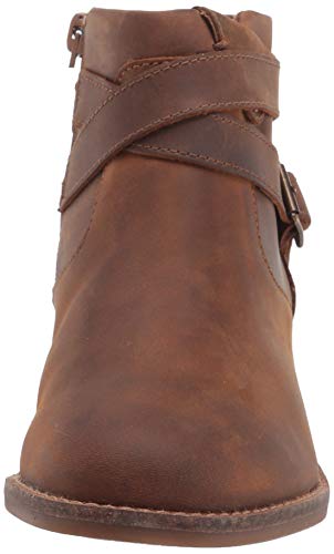 Clarks Women's Camzin Dime Ankle Boot, Dark Tan Leather, 11 Wide Arizona 