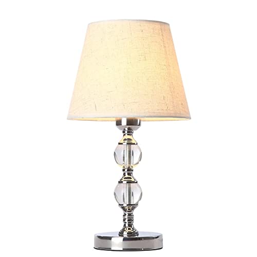 Le lampade da tavolo a sfera di cristallo 2 comodino, lampada da comindiatrice moderna decorativa semplice lampada luminosa notturna con paralume bianco for la camera da letto soggiorno