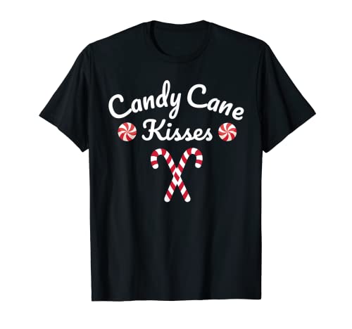 Candy Cane Kisses Camiseta - Christmas Holiday Candy Cane Tee Camiseta